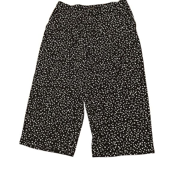 J. Jill Wearever full leg crop pants with pockets black & white print size M Pet - Picture 1 of 8